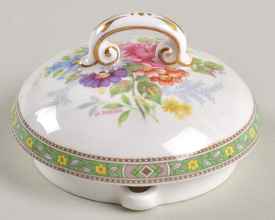 Georgian Green Lid for Small Teapot by Shelley-1