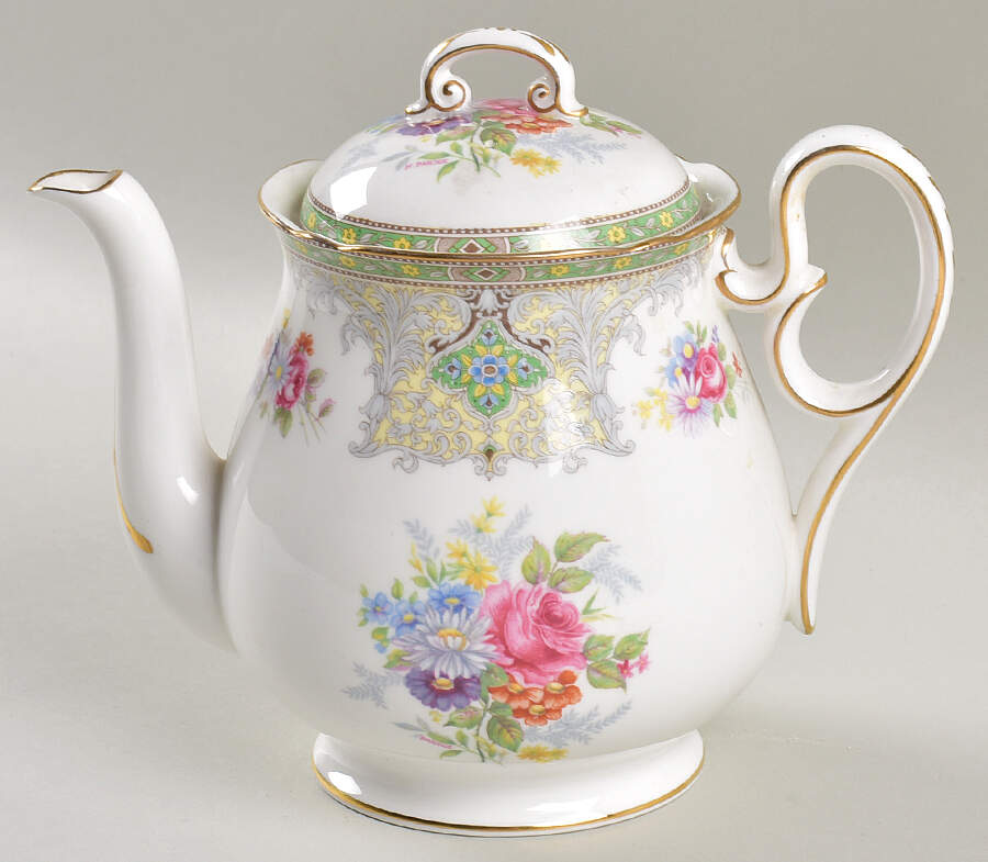 Georgian Green Small Teapot & Lid by Shelley-1