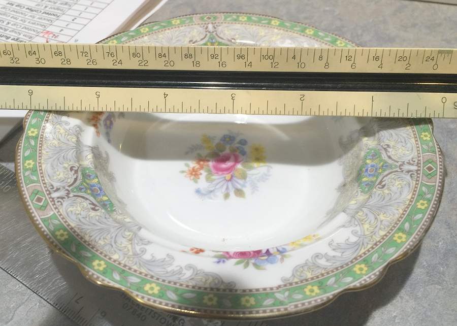 Georgian Green Rim Cereal Bowl by Shelley-1