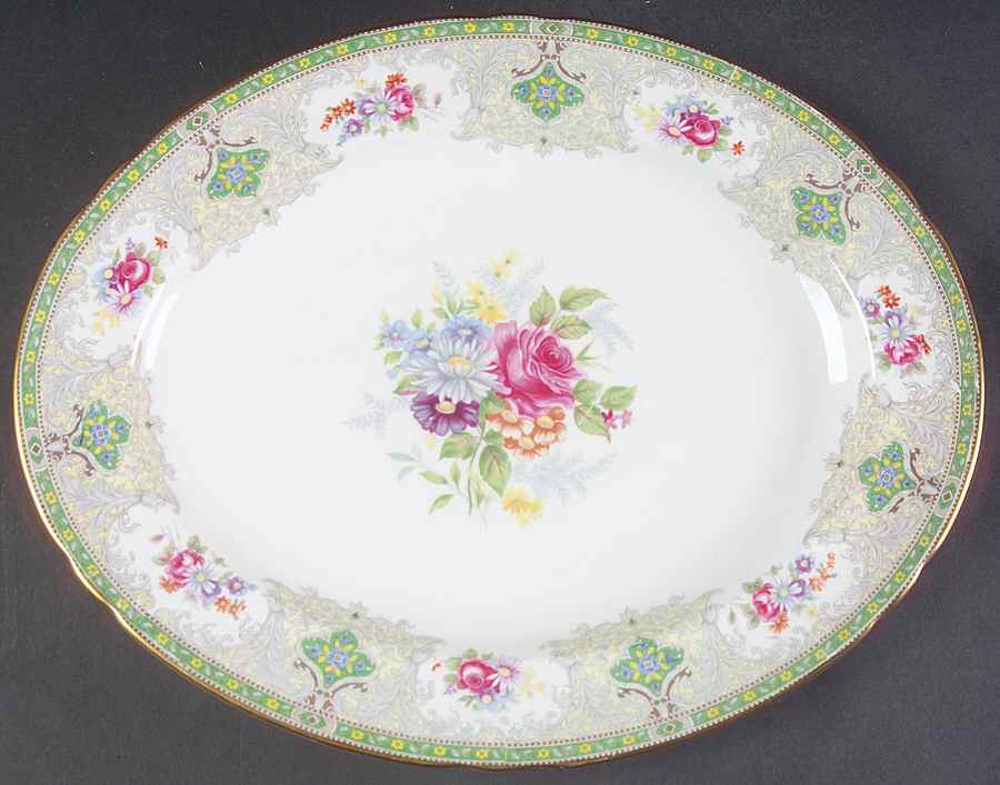Georgian Green 12" Oval Serving Platter by Shelley-1