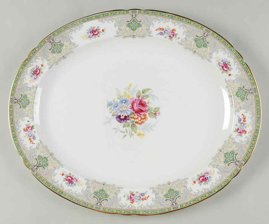 Georgian Green 16" Oval Serving Platter by Shelley-1