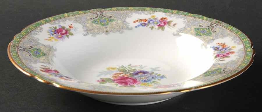 Georgian Green Rim Soup Bowl by Shelley-1