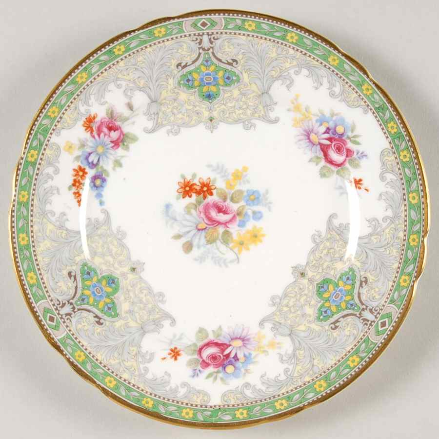 Georgian Green Bread & Butter Plate by Shelley-1