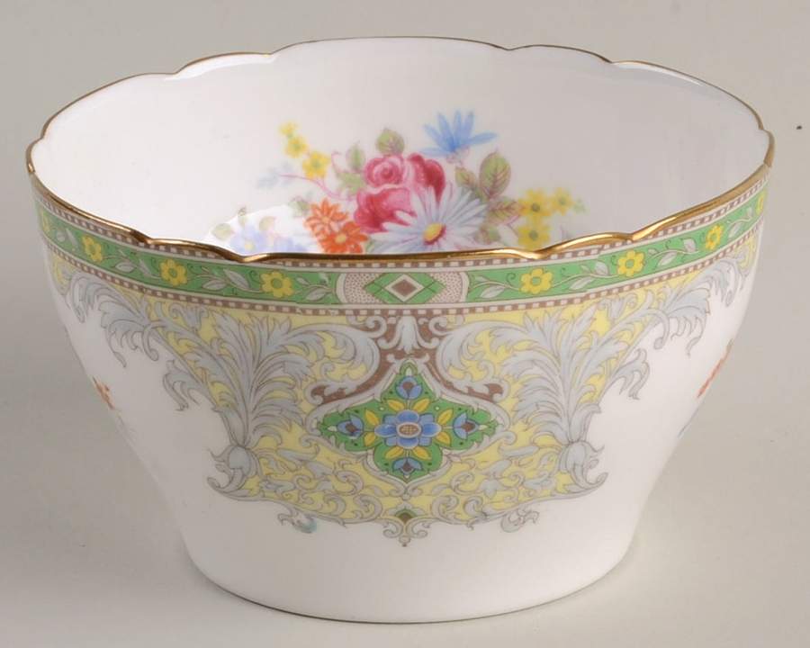 Georgian Green Open Sugar Bowl by Shelley-1