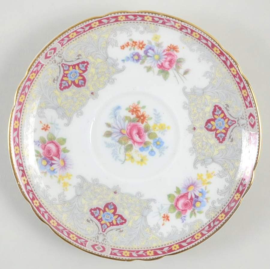 Georgian Red Saucer by Shelley-1
