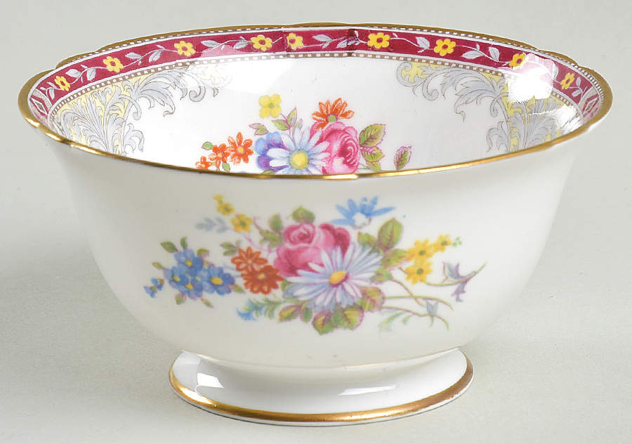 Georgian Red Open Sugar Bowl by Shelley-1