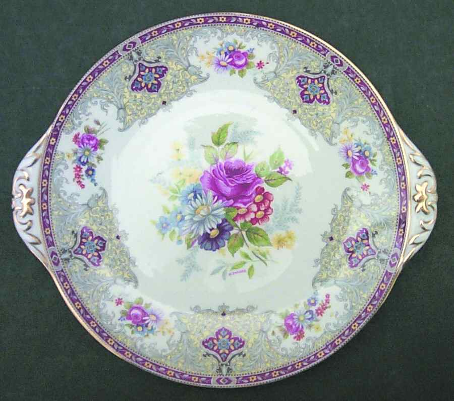 Georgian Red Handled Cake Plate by Shelley-1