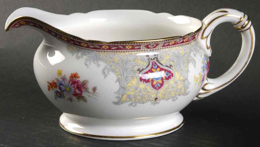 Georgian Red Gravy Boat by Shelley-1