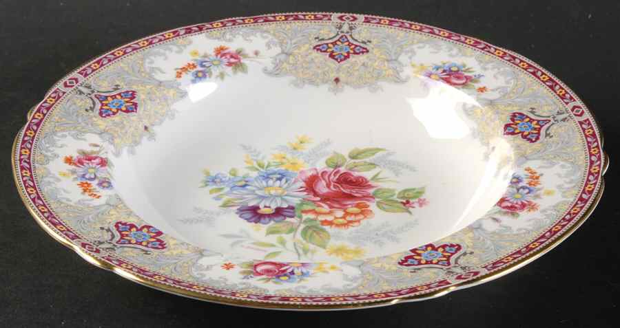 Georgian Red Large Rim Soup Bowl by Shelley-1