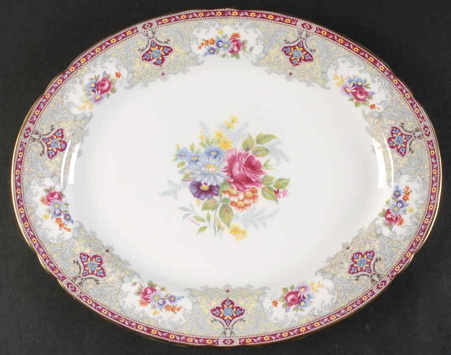 Georgian Red 12" Oval Serving Platter by Shelley-1
