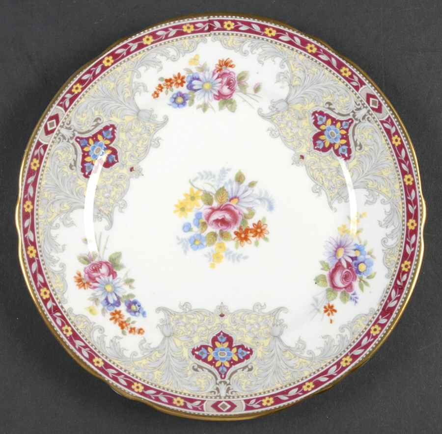 Georgian Red Bread & Butter Plate by Shelley-1