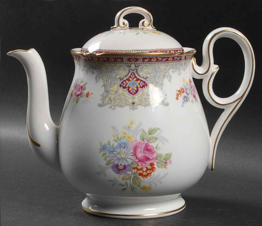 Georgian Red Teapot & Lid by Shelley-1