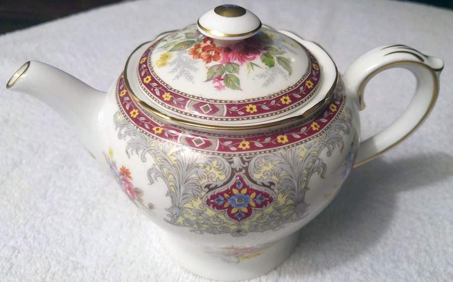 Georgian Red Teapot & Lid by Shelley-1