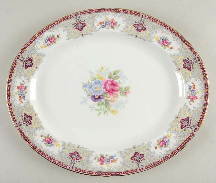 Georgian Red 14" Oval Serving Platter by Shelley-1