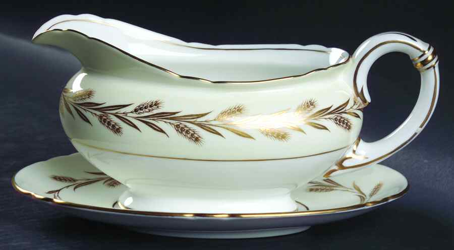 Golden Harvest Gravy Boat & Underplate by Shelley-1