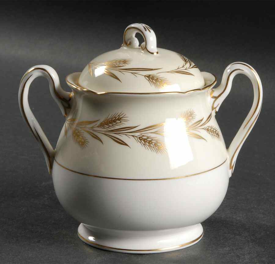 Golden Harvest Sugar Bowl & Lid by Shelley-1