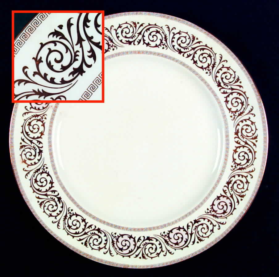 Gold Grecian Scroll Dinner Plate by Shelley-1