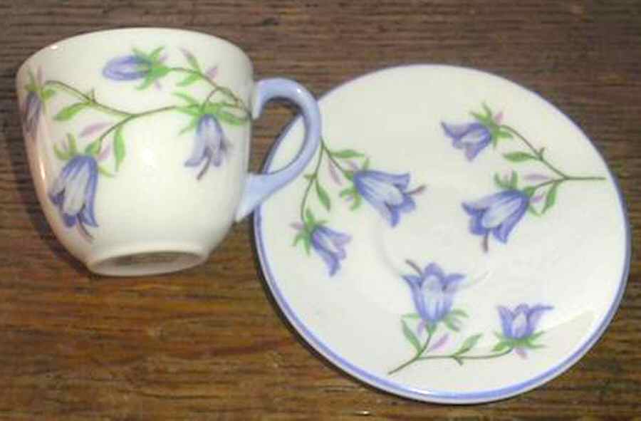 Harebell (Perth) Flat Demitasse Cup & Saucer Set by Shelley-1