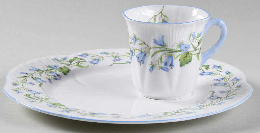 Harebell (Dainty) Snack Plate & Cup Set by Shelley-1