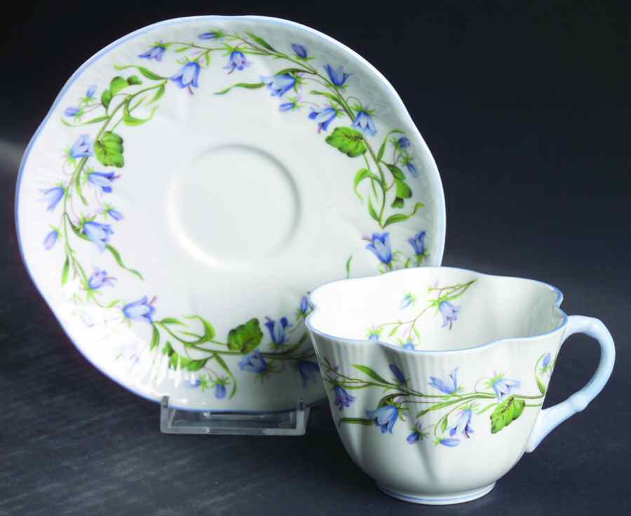 Harebell (Dainty) Flat Cup & Saucer Set by Shelley-1