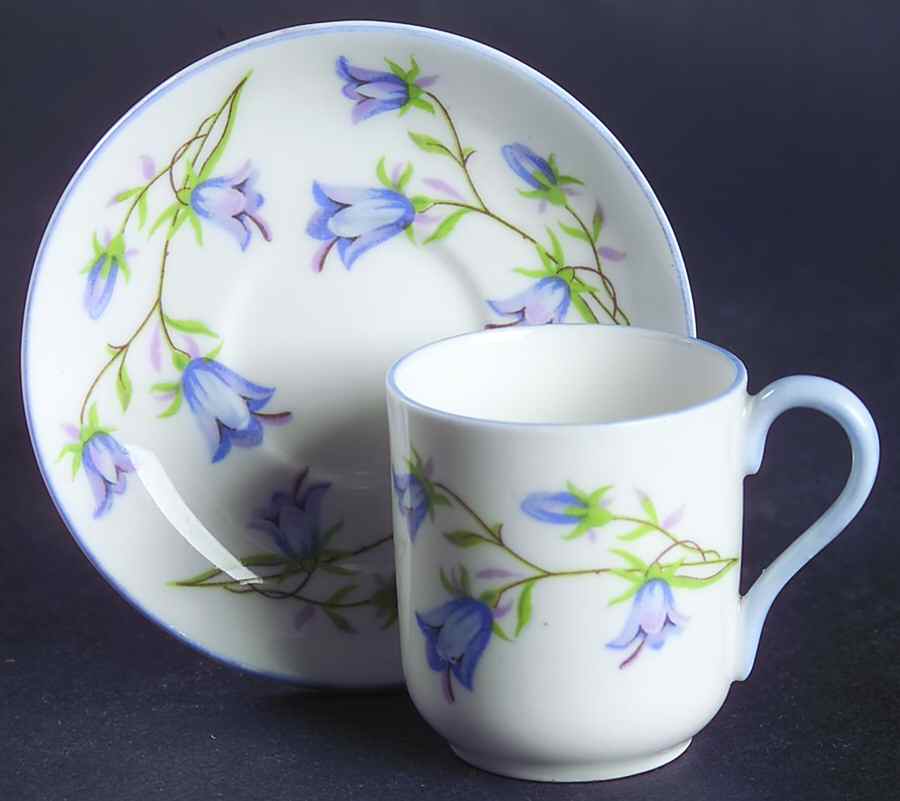 Harebell (Dainty) Miniature Cup and Saucer Set by Shelley-1