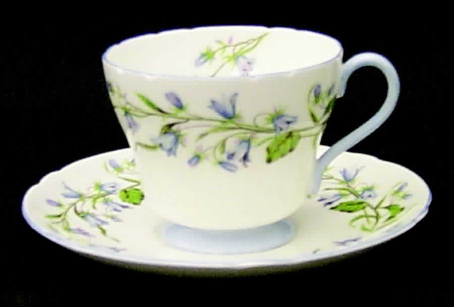 Harebell (Gainsborough) Footed Cup & Saucer Set by Shelley-1