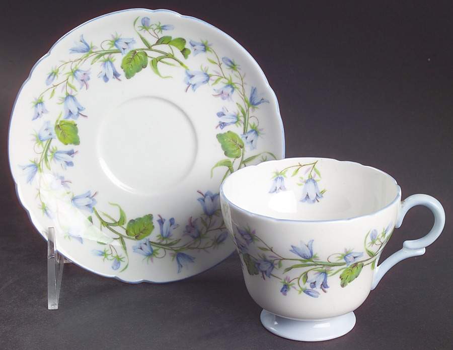 Harebell (Gainsborough) Footed Demitasse Cup & Saucer Set by Shelley-1