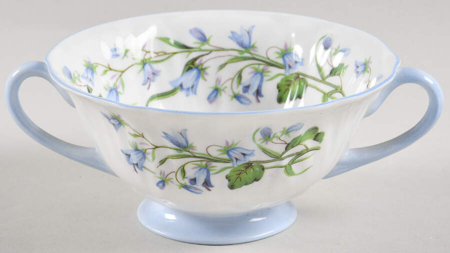 Harebell (Oleander) Footed Cream Soup Bowl by Shelley-1