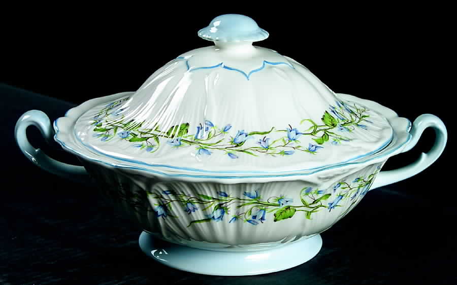 Harebell (Oleander) Round Covered Vegetable by Shelley-1