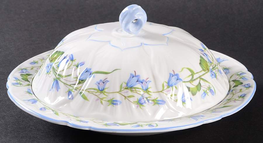 Harebell (Oleander) Round Covered Butter by Shelley-1