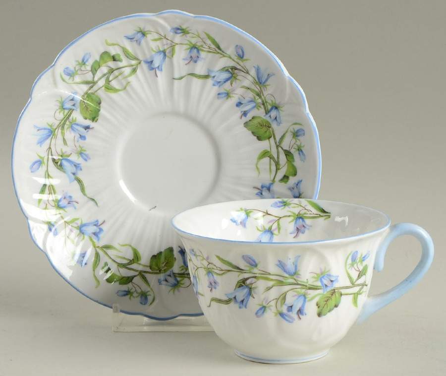 Harebell (Oleander) Flat Cup & Saucer Set by Shelley-1