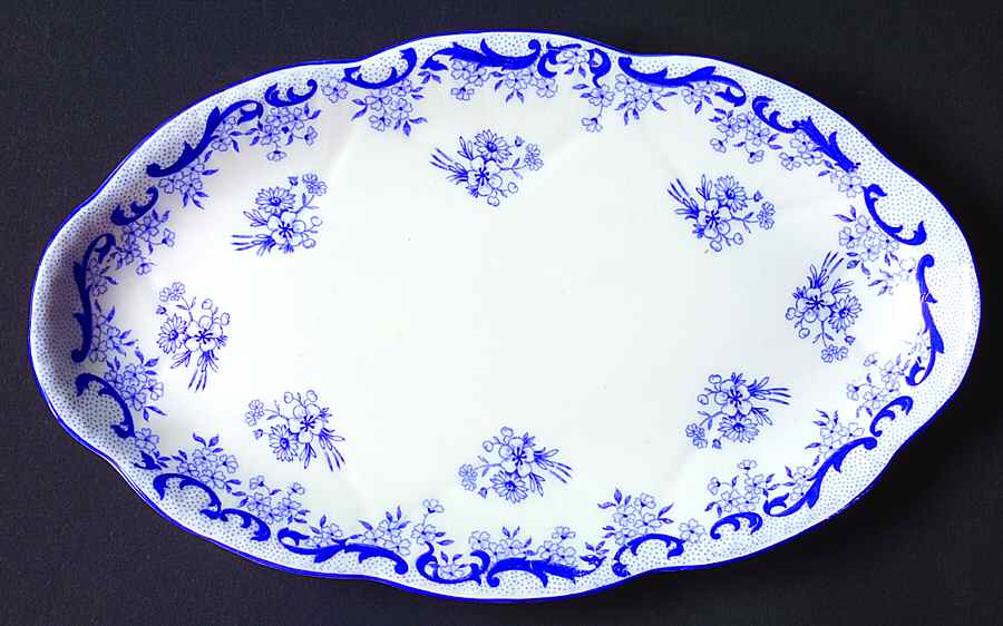 Heavenly Blue (Dainty Shape) Tray for Individual Creamer & Open Sugar by Shelley-1