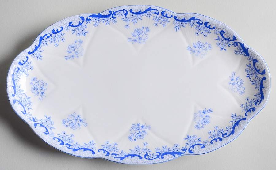 Heavenly Blue (Dainty Shape) Tray for Creamer & Sugar with Lid by Shelley-1
