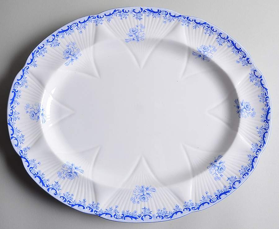 Heavenly Blue (Dainty Shape) 15" Oval Serving Platter by Shelley-1
