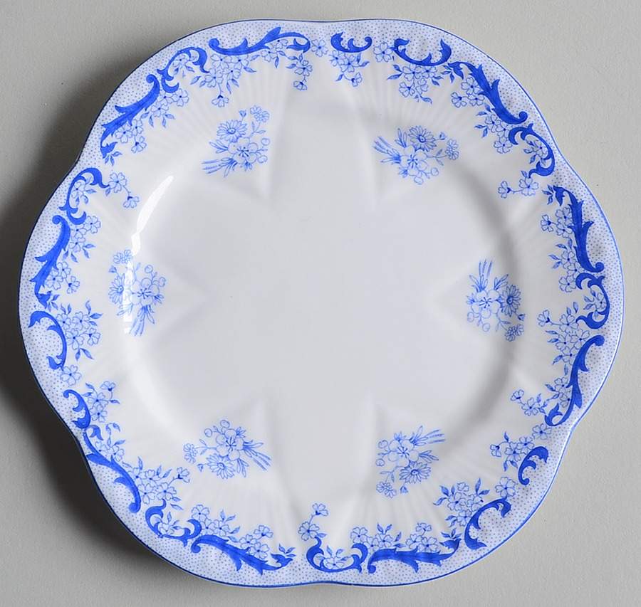 Heavenly Blue (Dainty Shape) Bread & Butter Plate by Shelley-1