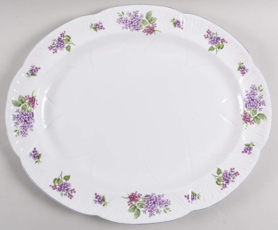 Lilac Time 17" Oval Serving Platter by Shelley-1