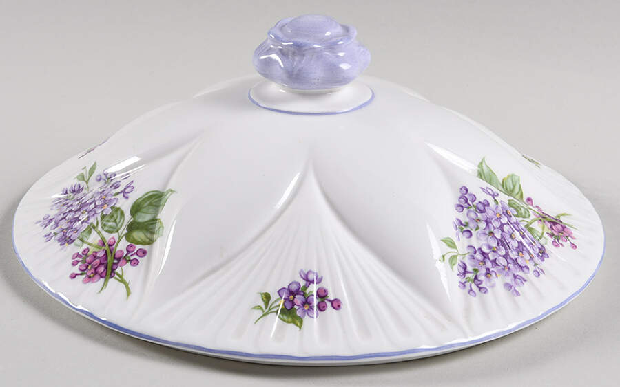 Lilac Time Lid for Round Vegetable by Shelley-1