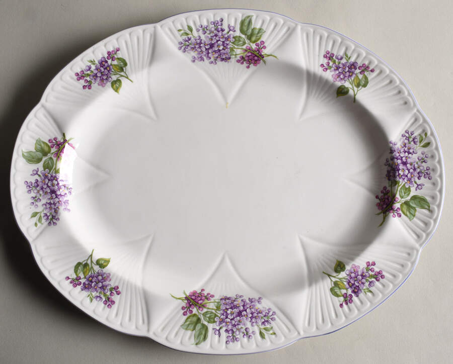 Lilac Time 13" Oval Serving Platter by Shelley-1