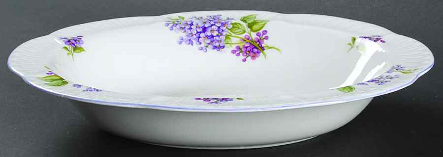 Lilac Time 9" Oval Vegetable Bowl by Shelley-1