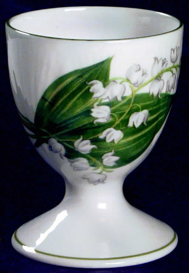 Lily of The Valley (Green Trim, Dainty Shape) Single Egg Cup by Shelley-1