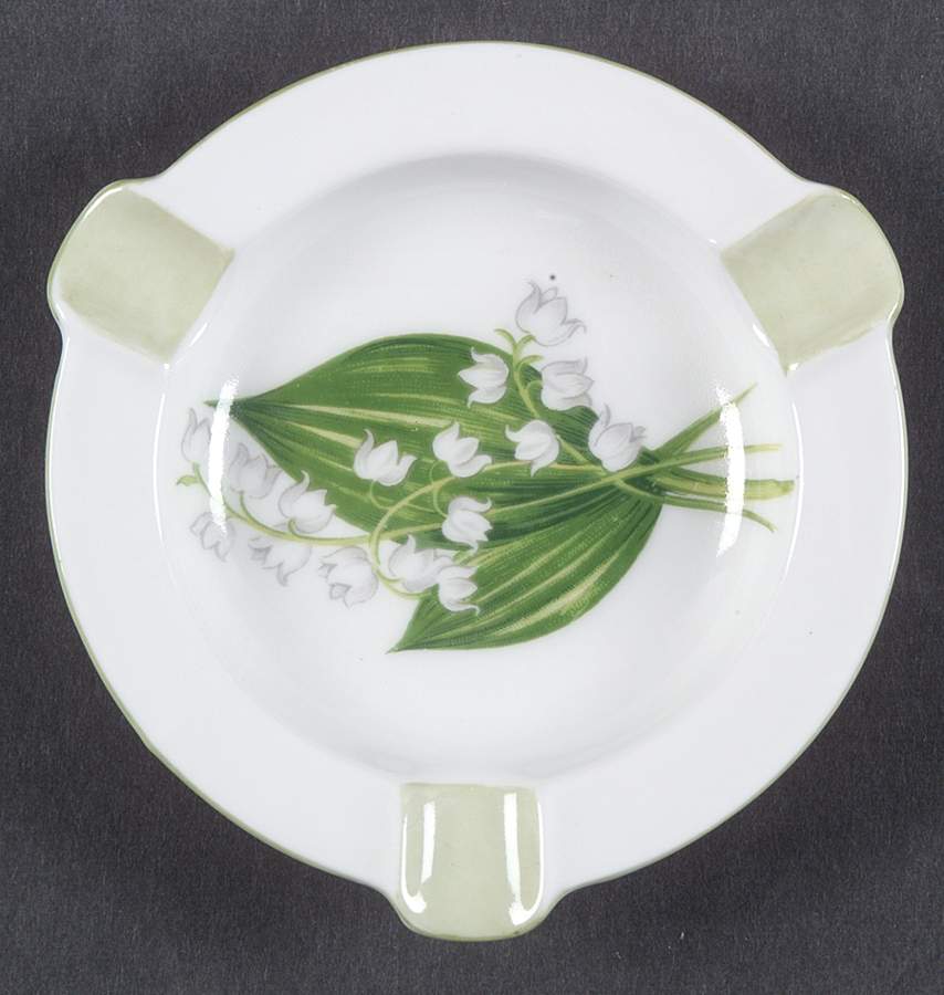 Lily of The Valley (Green Trim, Dainty Shape) 3" Ashtray by Shelley-1