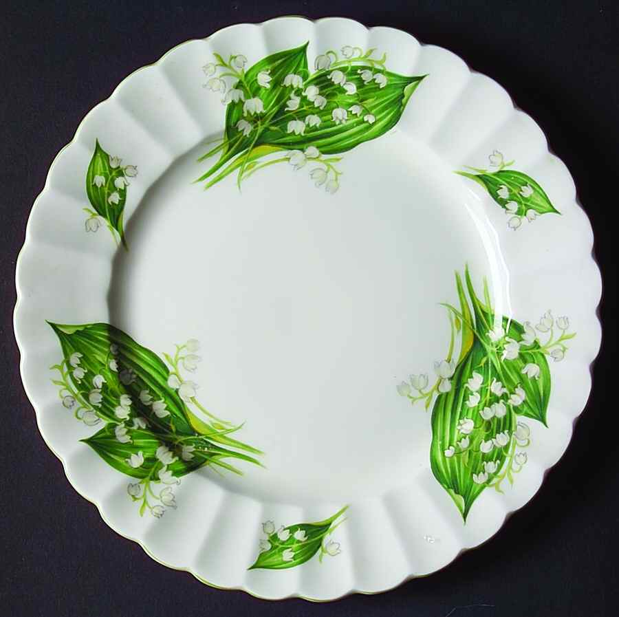 Lily of the Valley (#13822, Ribbed) Salad Plate by Shelley-1