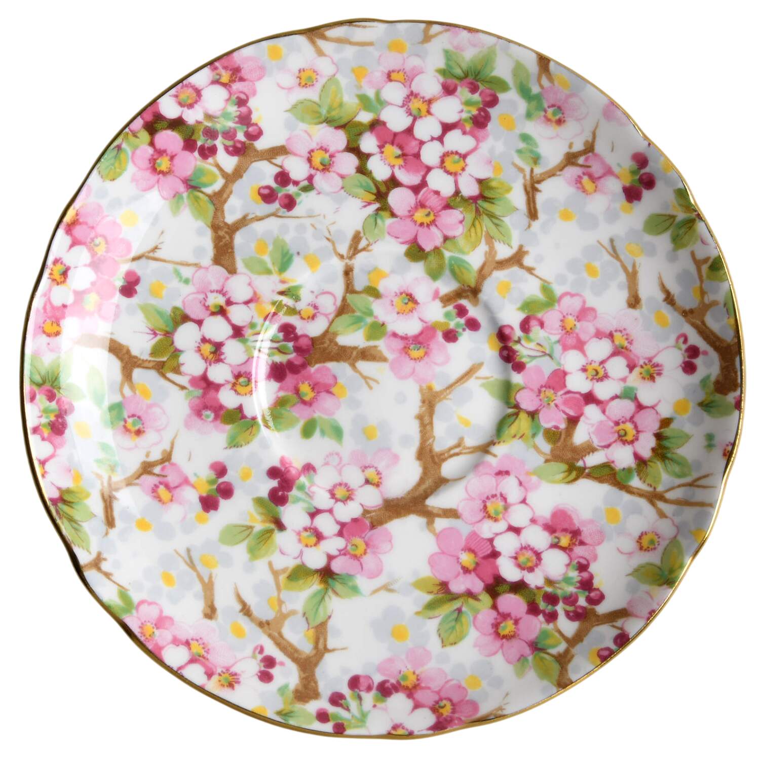 Maytime (Gold Trim) Saucer by Shelley-1