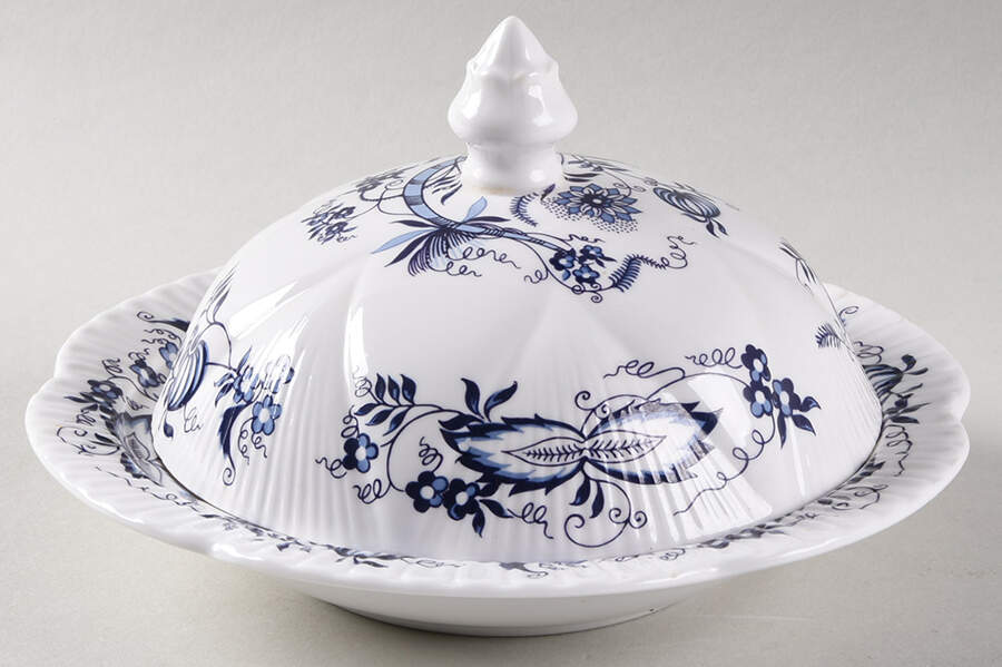 Meissenette Round Covered Butter by Shelley-1