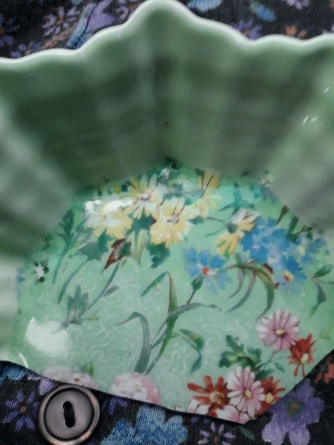 Melody (Henley&New Cambridge Shape, Green) Round Sweet Meat Dish by Shelley-1
