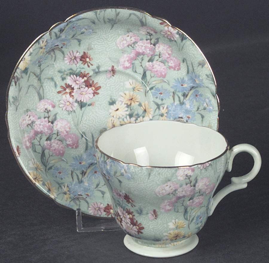 Melody (Perth) Footed Demitasse Cup & Saucer Set by Shelley-1