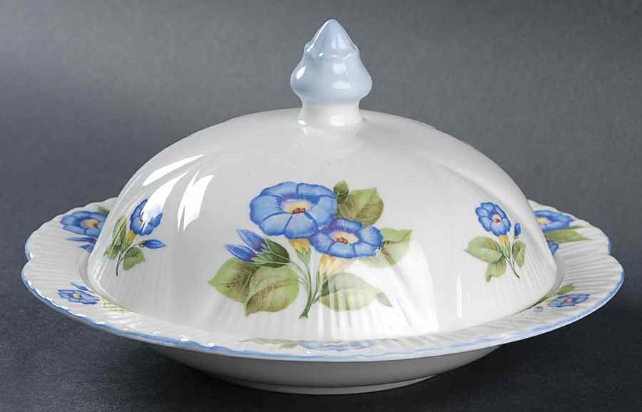 Morning Glory Round Covered Butter by Shelley-1