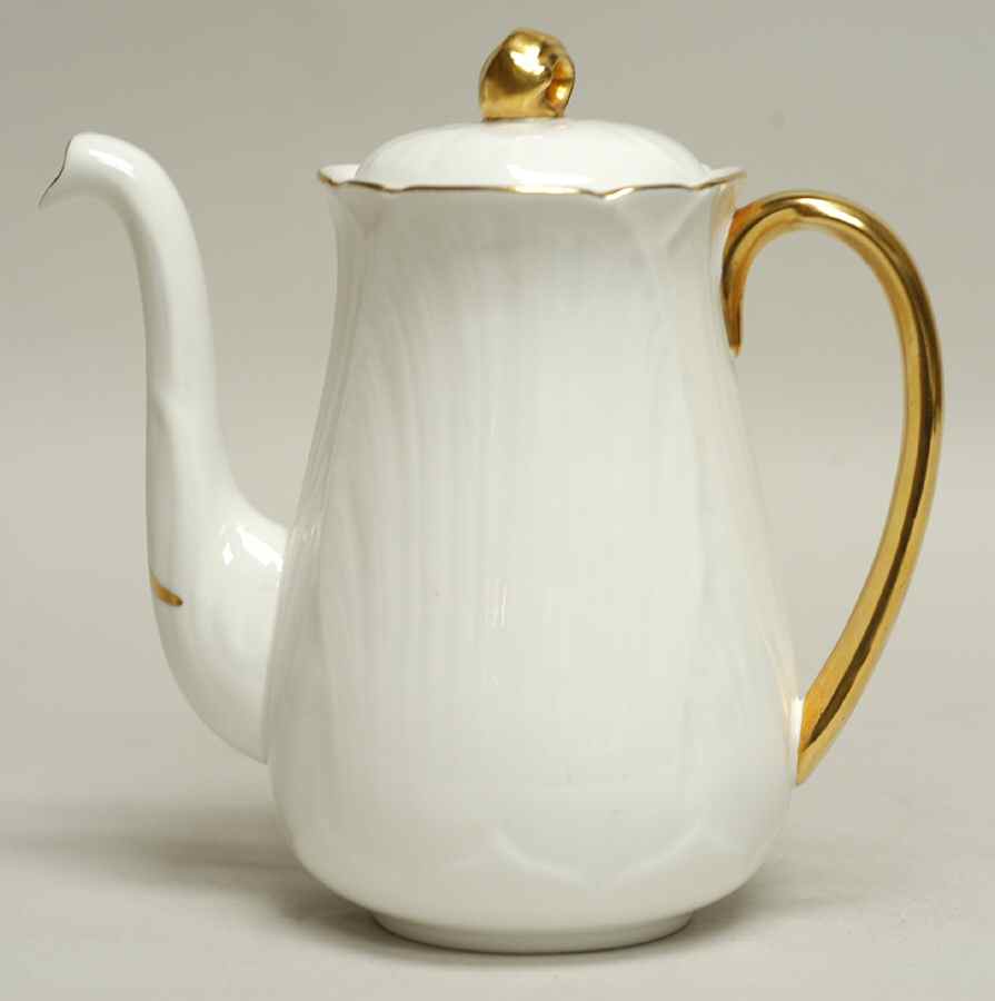 Oleander (Gold Trim) Mini Coffee Pot & Lid by Shelley-1