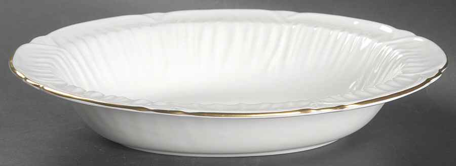 Oleander (Gold Trim) 10" Oval Vegetable Bowl by Shelley-1