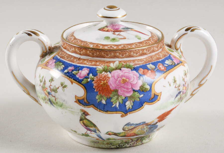 Old Sevres Sugar Bowl & Lid by Shelley-1